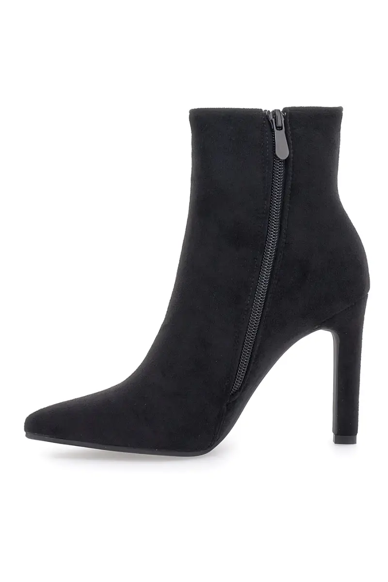 Stivaletti Neri Effetto Suede Con Tacco 10 cm THE FIRST 486 [NERO] miniatura 4