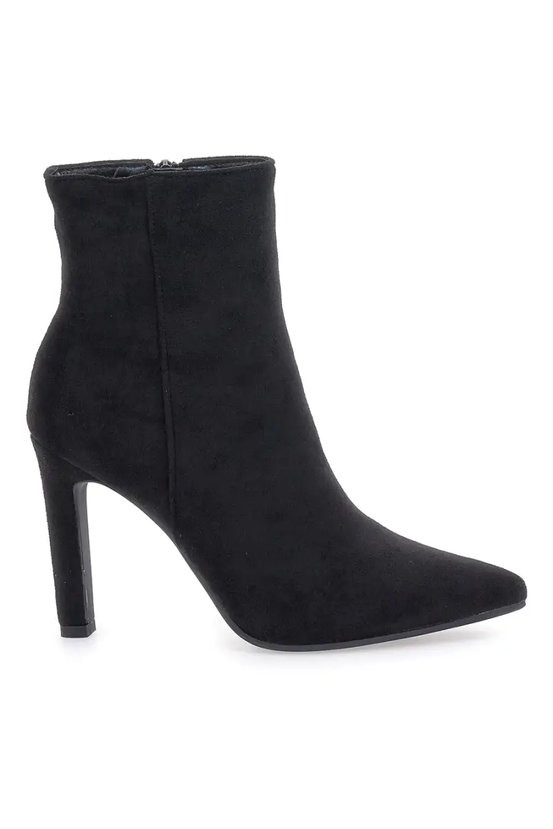 Stivaletti Neri Effetto Suede Con Tacco 10 cm THE FIRST 486 [NERO]