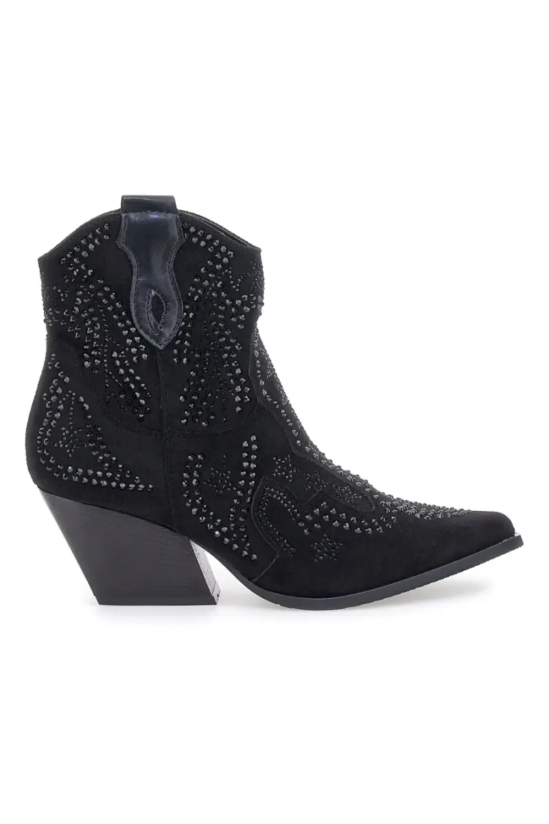 Stivaletti Texani Neri alla Caviglia con Decorazioni THE FIRST 506 [NERO]