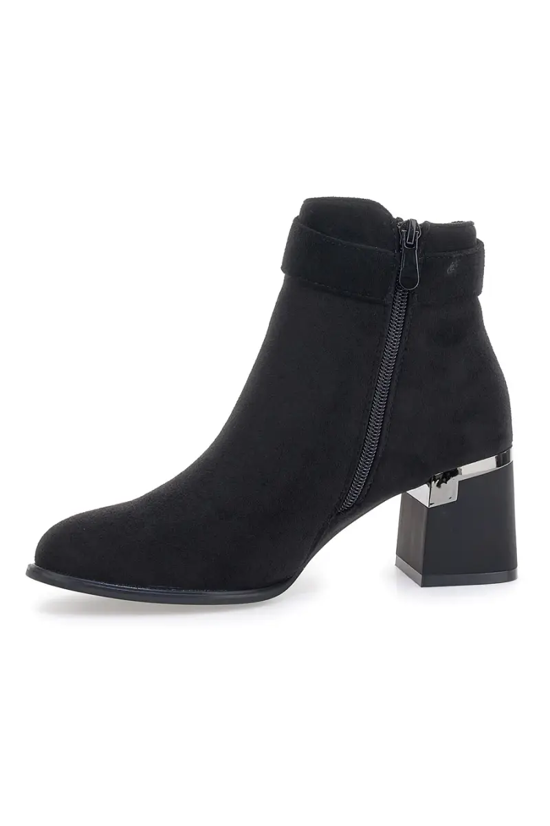 Stivaletti Tronchetti neri con tacco squadrato The First P618 [NERO] miniatura 4