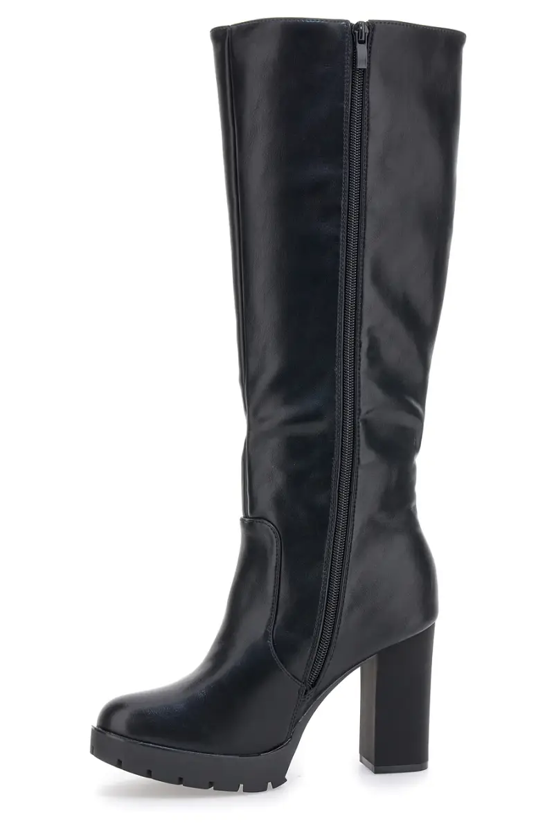 Stivali Alti Neri Con Tacco The First H262538 [NERO] miniatura 4