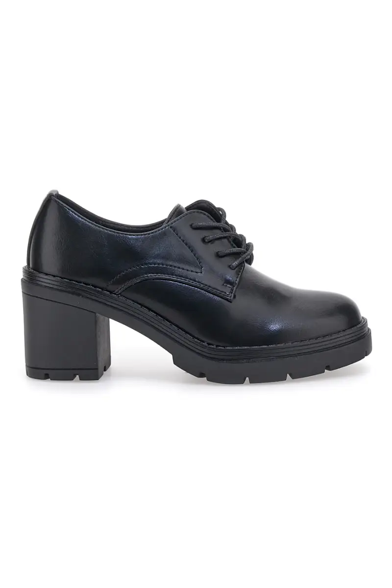 Stringate nere con tacco a blocco THE FIRST 477 [NERO]