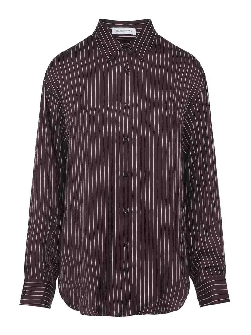 Camicia fluida in raso Peri Bordeaux