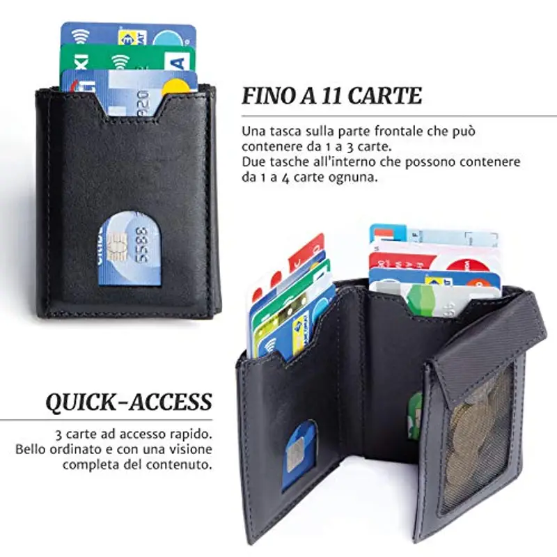 The Good Mate Portamonete Uomo Nero 942744 miniatura 3