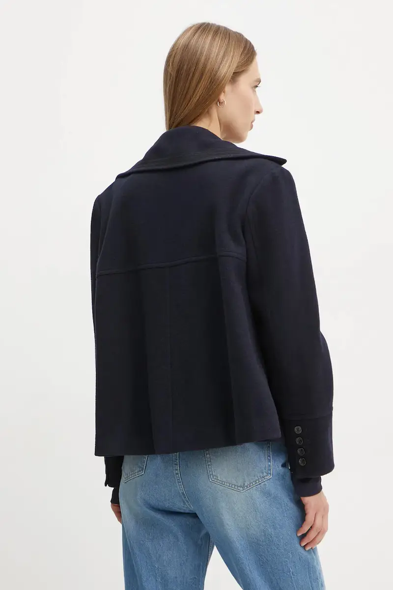 cappotto in lana colore blu navy FMAN29001K miniatura 3