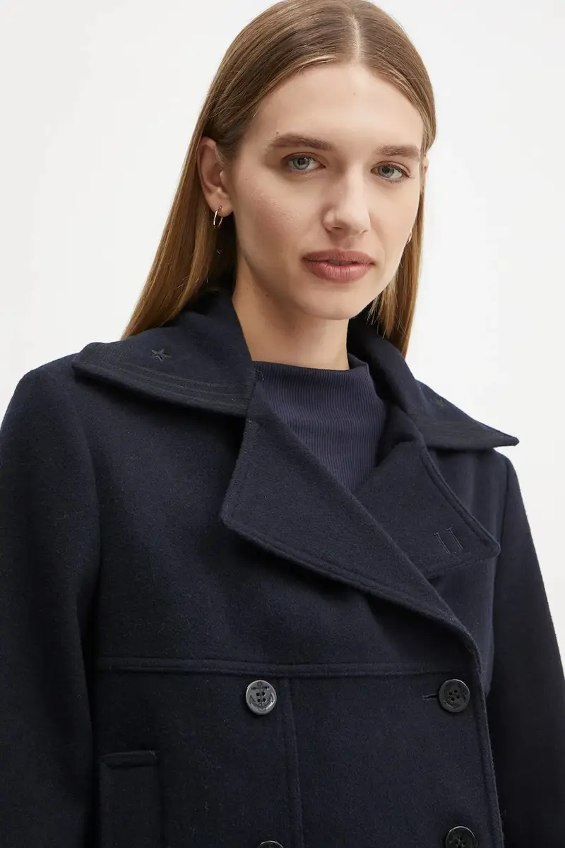 cappotto in lana colore blu navy FMAN29001K miniatura 4