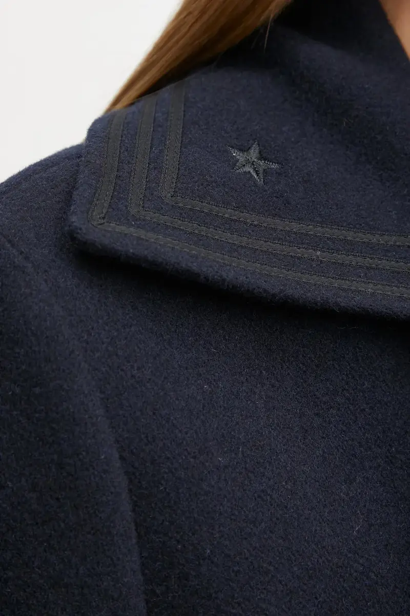 cappotto in lana colore blu navy FMAN29001K miniatura 5