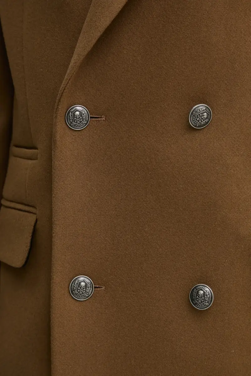 cappotto in lana colore marrone HMAN29007K miniatura 5