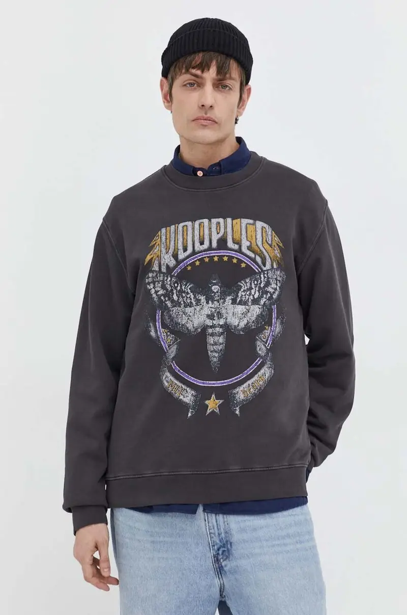 felpa in cotone uomo colore grigio