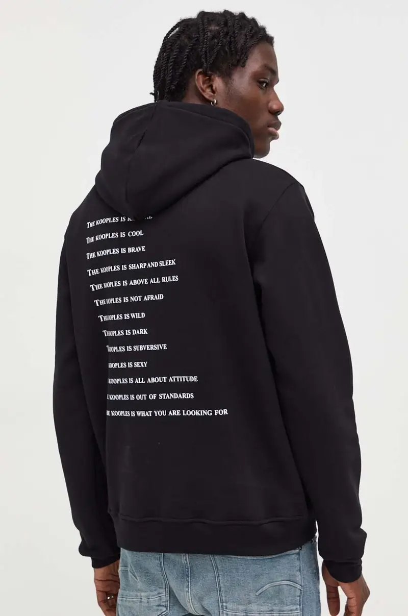 felpa in cotone uomo con cappuccio Nero miniatura 2