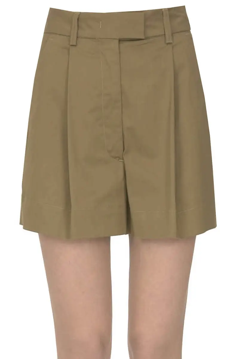 Shorts in cotone Marrone Chiaro