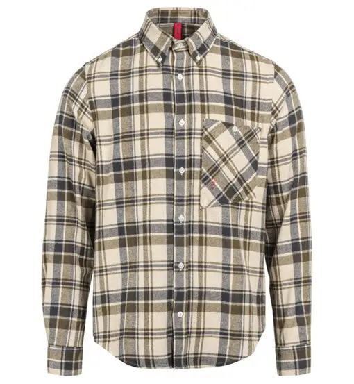 Button Down Flannel Check Shirt M - camicia a maniche lunghe - uomo Beige