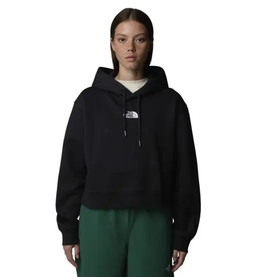 Essential Crop Hoddie W - felpa con cappuccio - donna Black