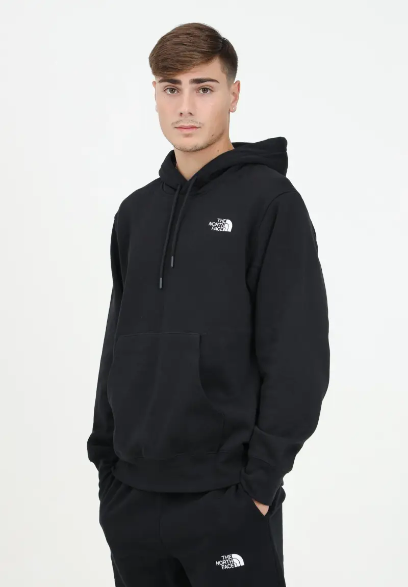 Felpa con cappuccio Essential nera da uomo miniatura 2