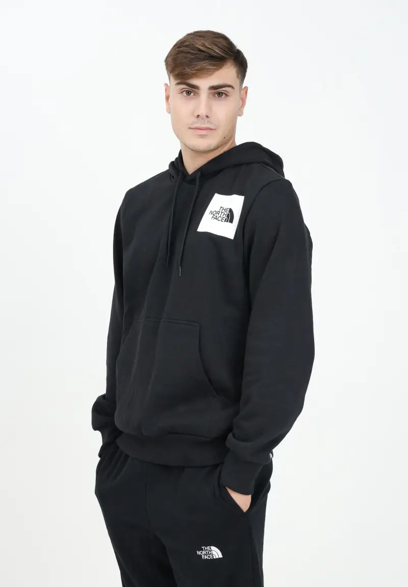 Felpa con cappuccio Fine nera da uomo miniatura 2