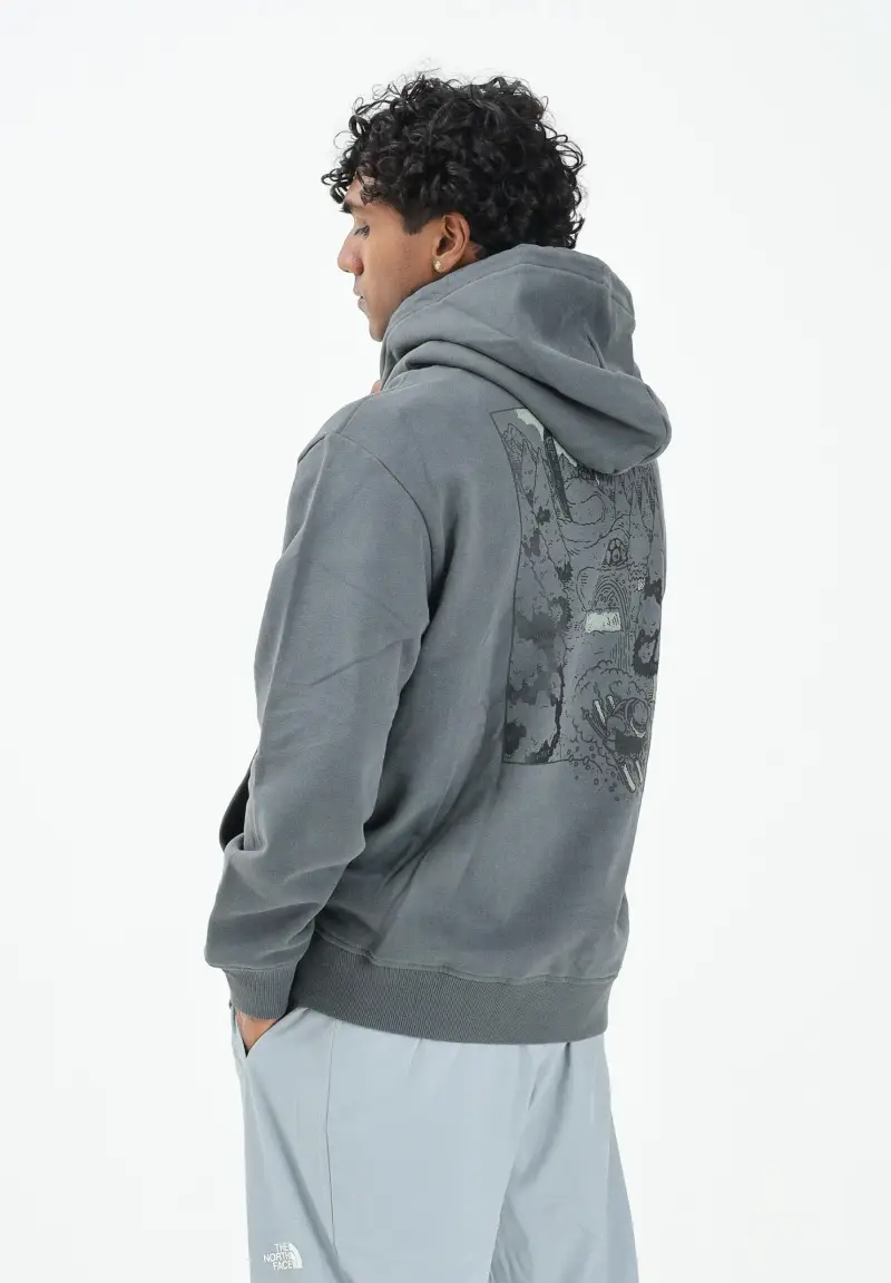 Felpa con cappuccio Powder Days Relaxed Graphic grigia da uomo miniatura 2