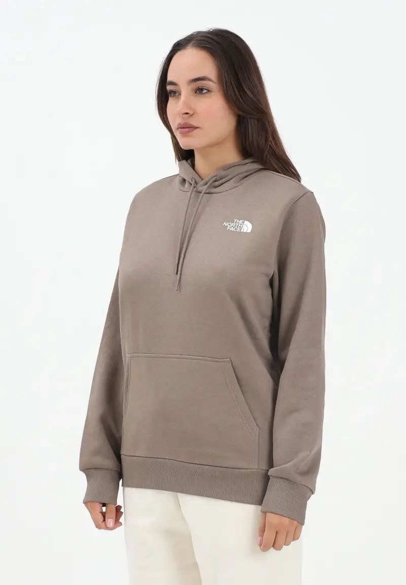 Felpa con cappuccio Simple Dome beige da donna