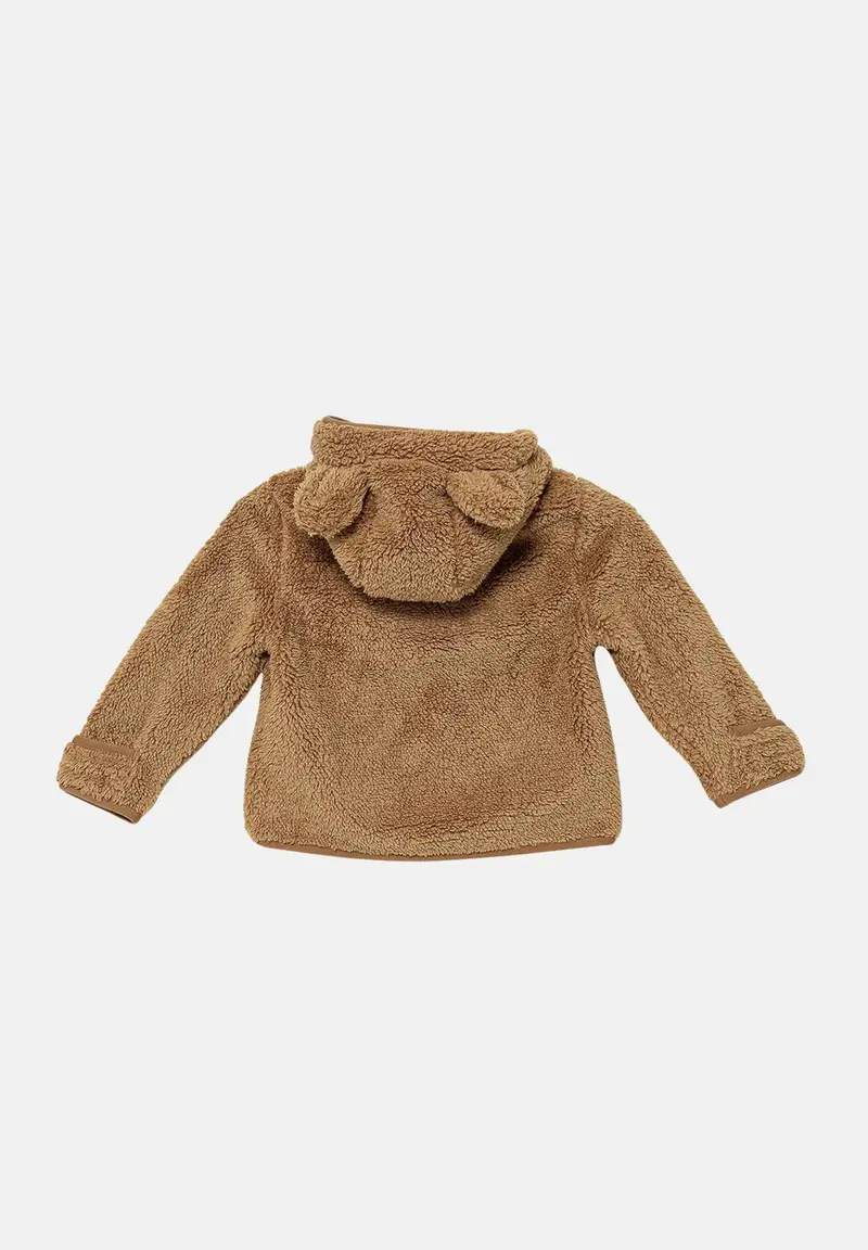 Felpa con zip Campshire marrone da neonato miniatura 2