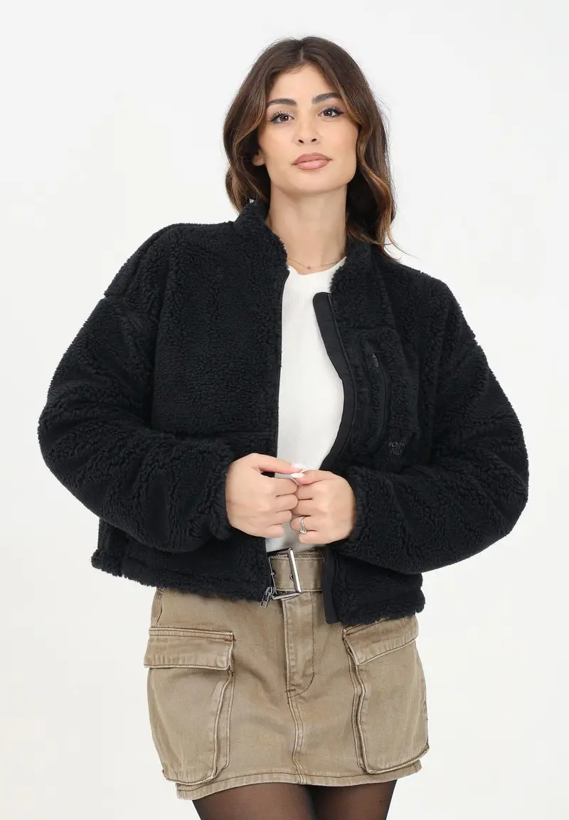 Felpa con zip Extreme Pile nera da donna miniatura 2