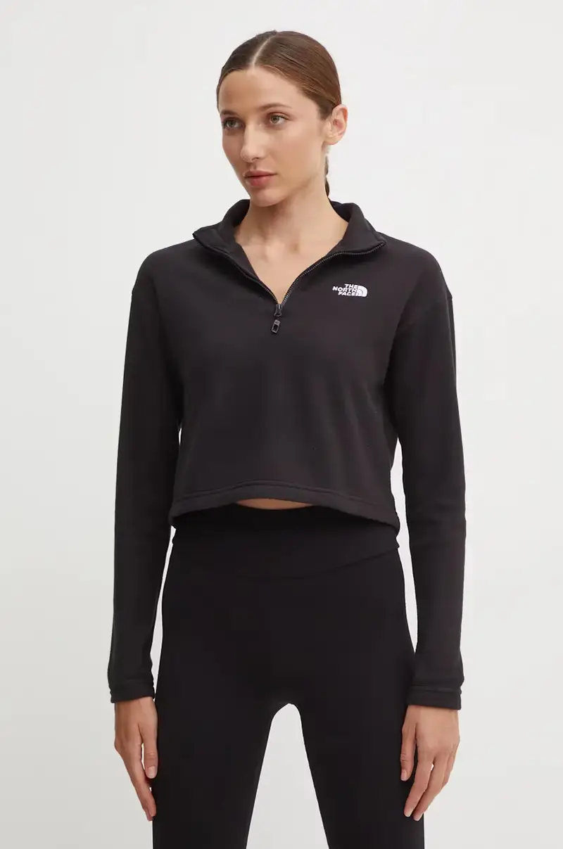 felpa da sport 100 Glacier Cropped 1/4 Zip colore nero NF0A855N4H01