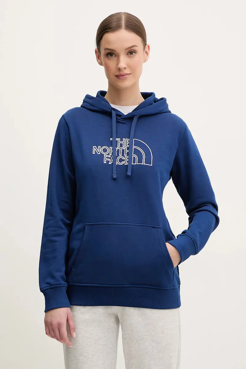 felpa Drew Peak Light donna colore blu navy con cappuccio con applicazione NF0A8C1DAQM1