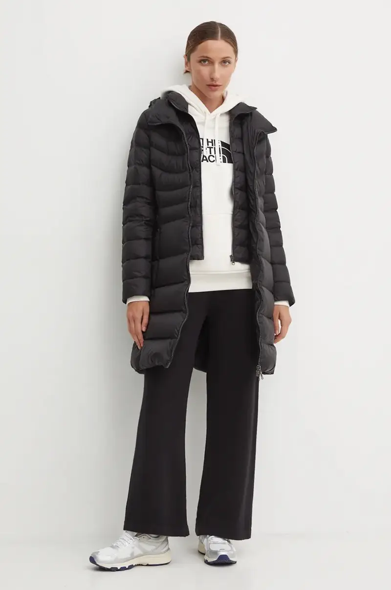 felpa Drew Peak Pullover Hoodie donna colore beige con cappuccio con applicazione NF0A89EHQLI1 miniatura 2