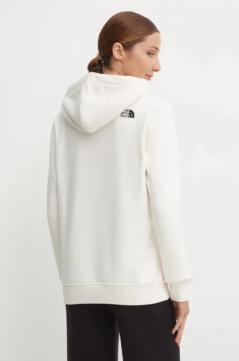 felpa Drew Peak Pullover Hoodie donna colore beige con cappuccio con applicazione NF0A89EHQLI1 miniatura 3