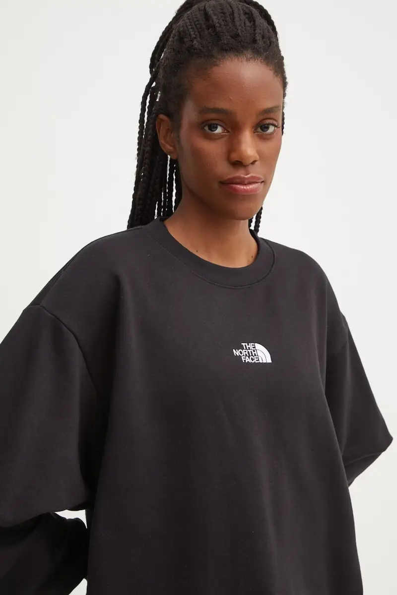 felpa Essential Crew donna colore nero con applicazione NF0A89EPJK31 miniatura 4