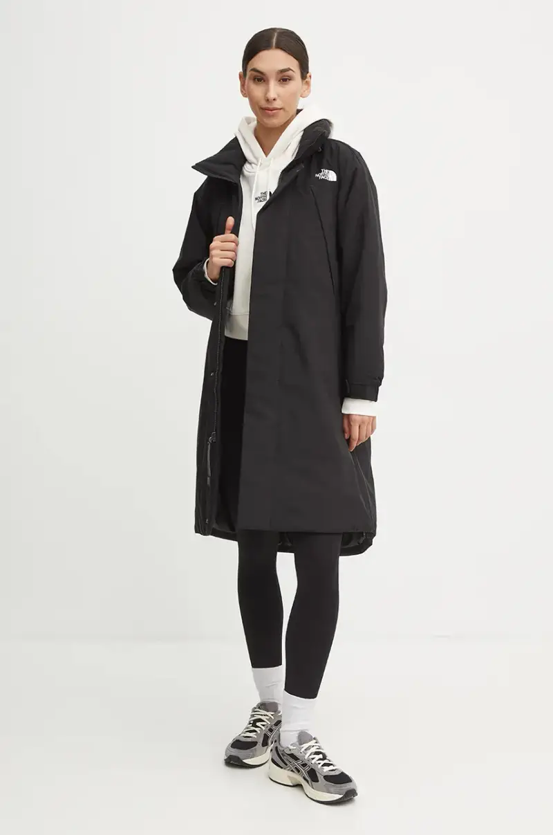 felpa Essential Crop Hoodie donna colore beige con cappuccio NF0A89EXQLI1 miniatura 2