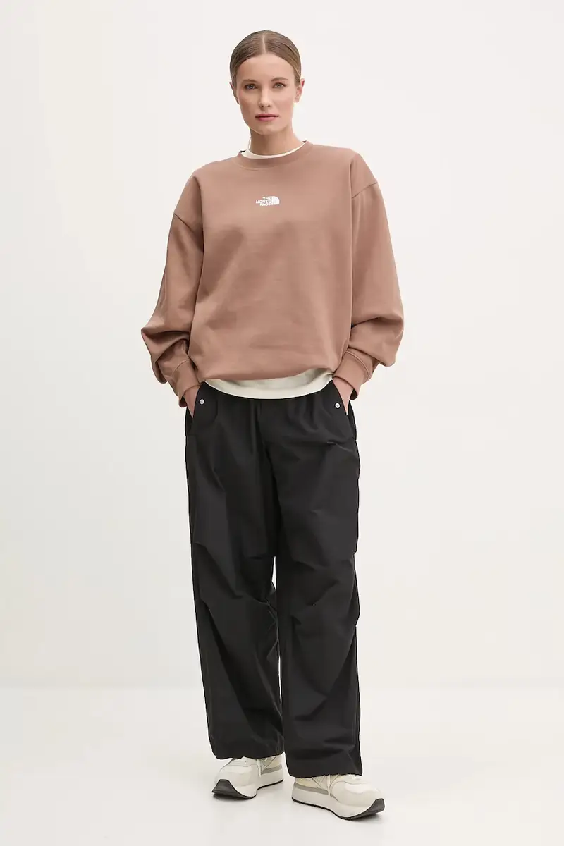 felpa Essential donna colore marrone con applicazione NF0A89EP6IH1 miniatura 2