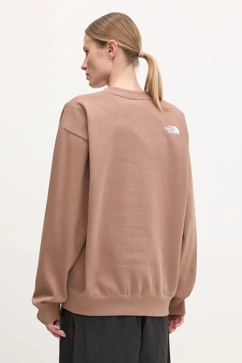 felpa Essential donna colore marrone con applicazione NF0A89EP6IH1 miniatura 3