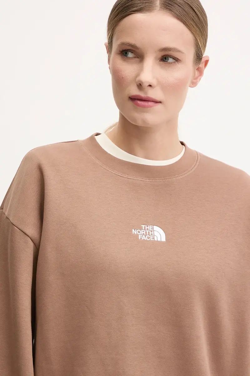 felpa Essential donna colore marrone con applicazione NF0A89EP6IH1 miniatura 4