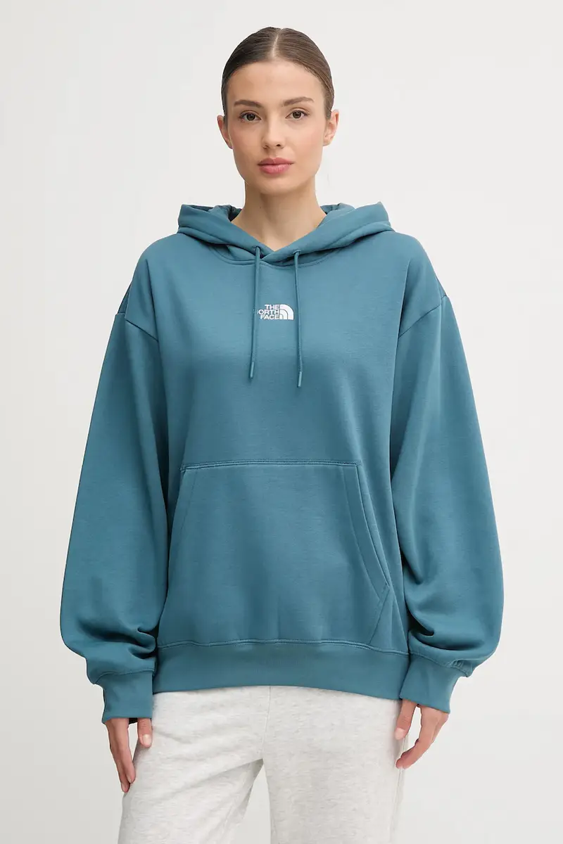 felpa Essential donna colore verde con cappuccio NF0A89ENBQ51 Turchese