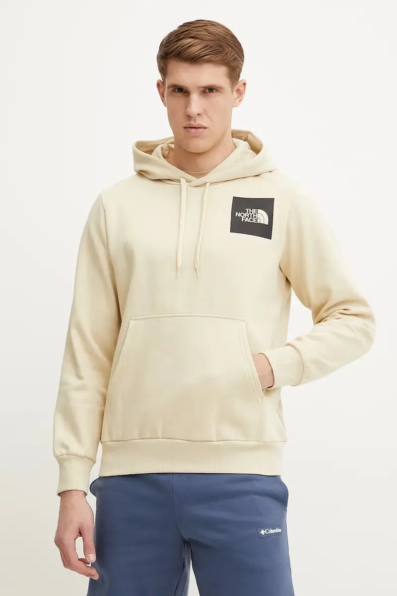 felpa Fine uomo colore beige con cappuccio NF0A89EU3X41