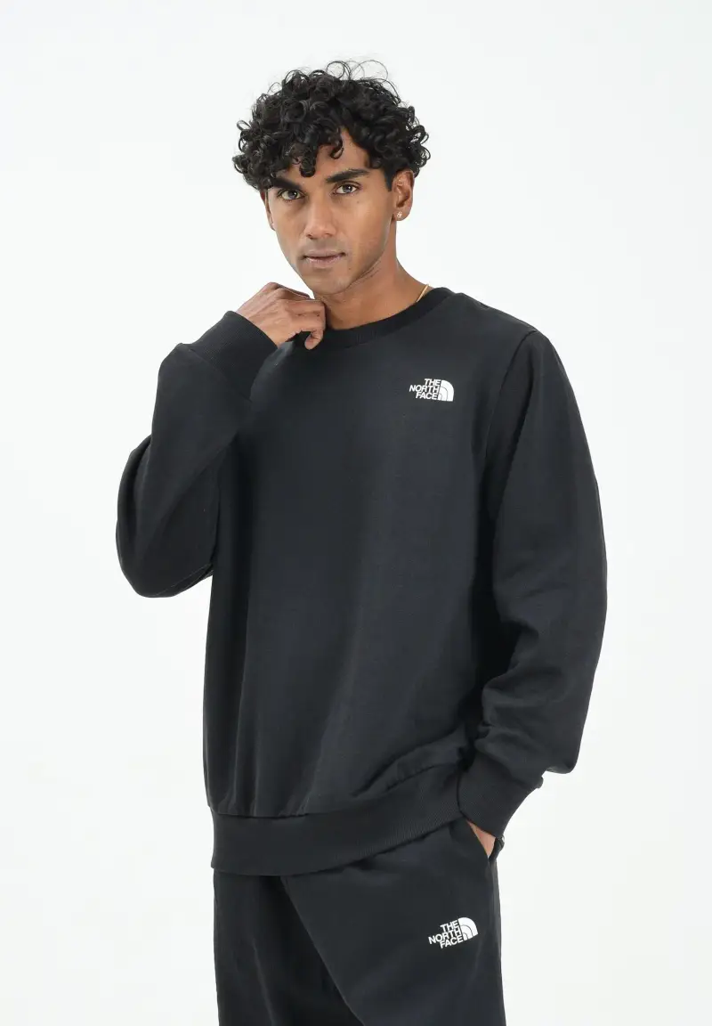 Felpa girocollo Essential nera da uomo miniatura 2