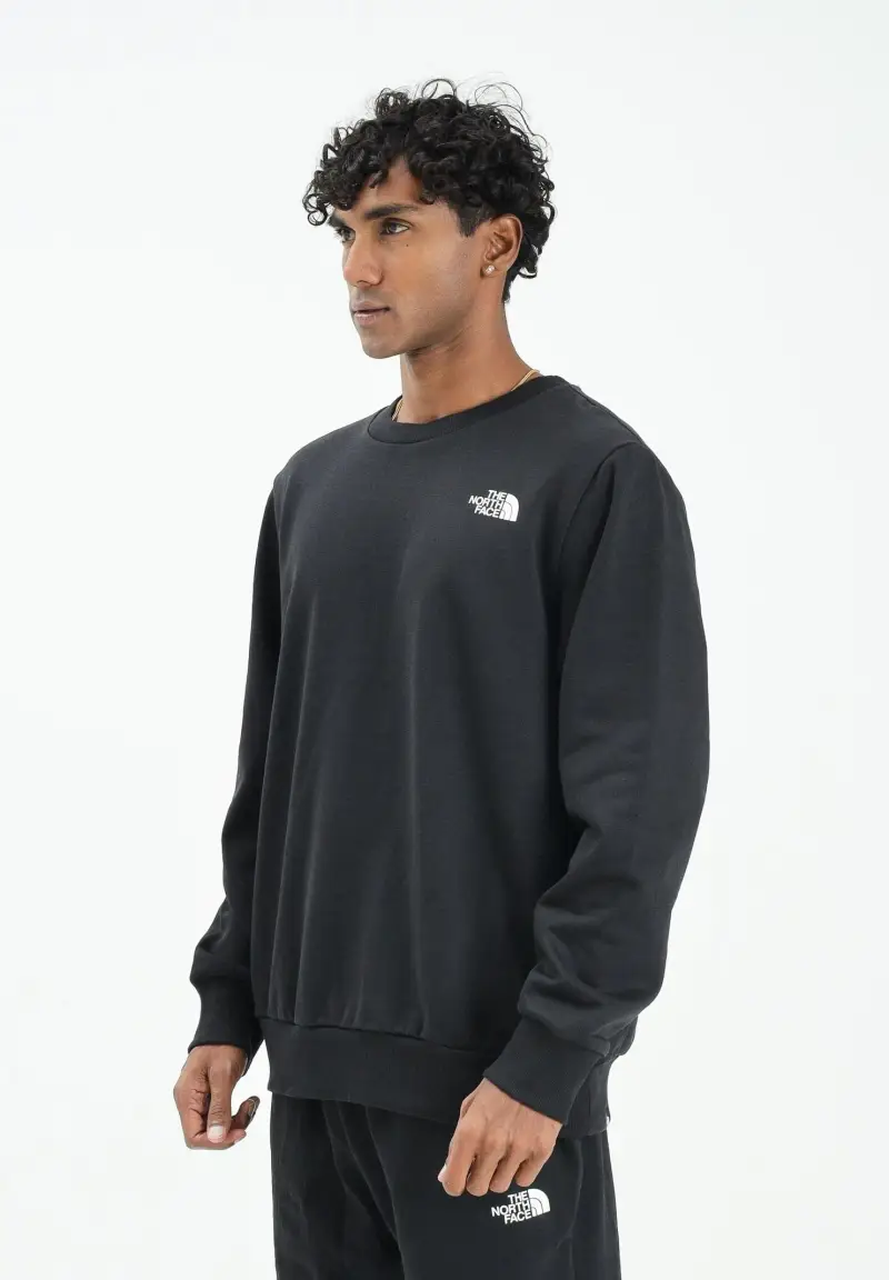 Felpa girocollo Essential nera da uomo