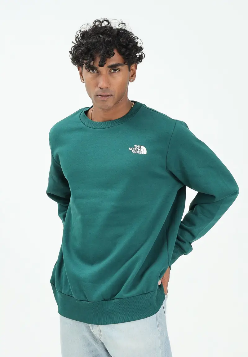 Felpa girocollo Essential verde da uomo miniatura 2