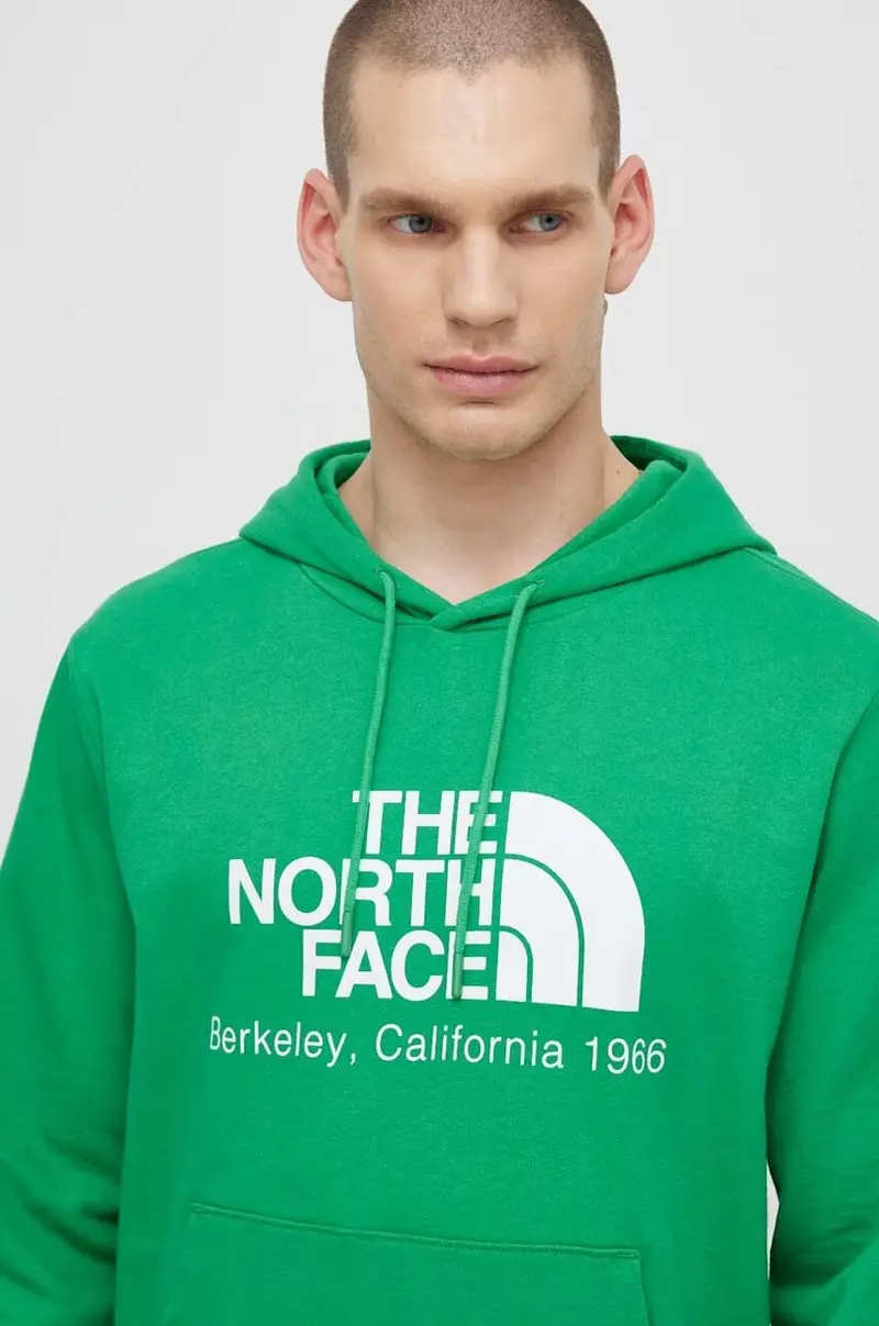 felpa in cotone Berkeley California Hoodie uomo colore verde con cappuccio NF0A55GFPO81