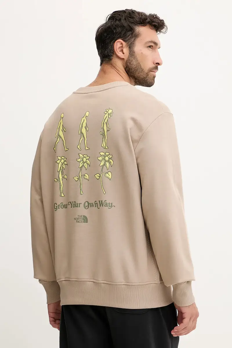 felpa in cotone Connect Relaxed uomo colore marrone NF0A8E3ZBOX1