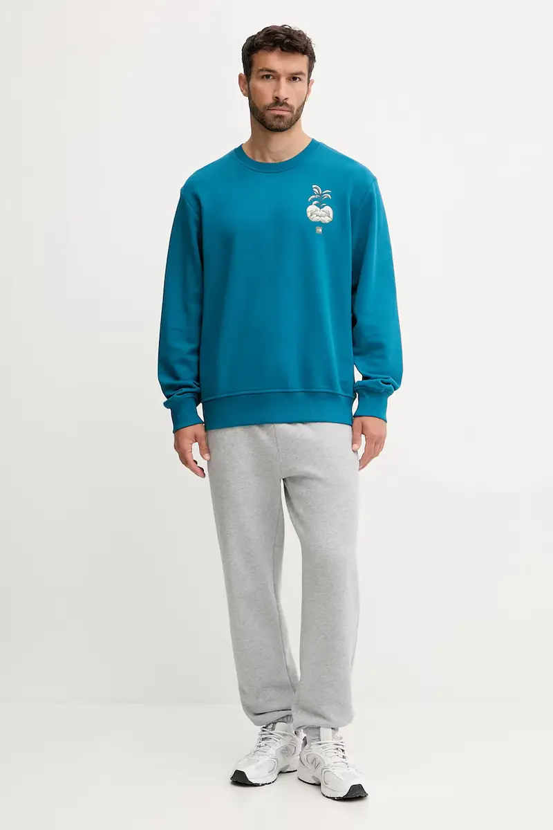 felpa in cotone Connect Relaxed uomo colore turchese NF0A8E3ZBSI1 miniatura 2