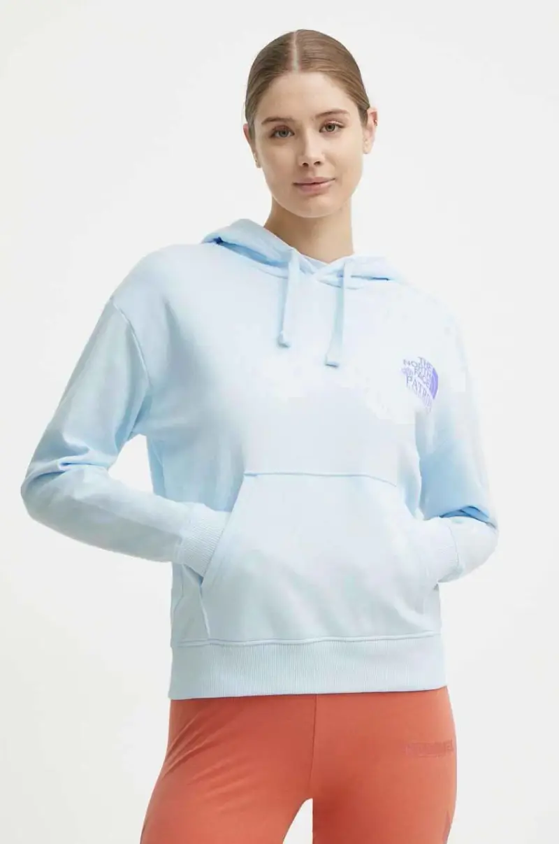 felpa in cotone donna colore blu con cappuccio NF0A87DYO0R1