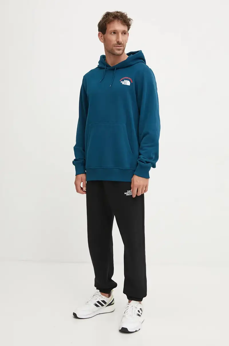 felpa in cotone Expedition System Turchese miniatura 2