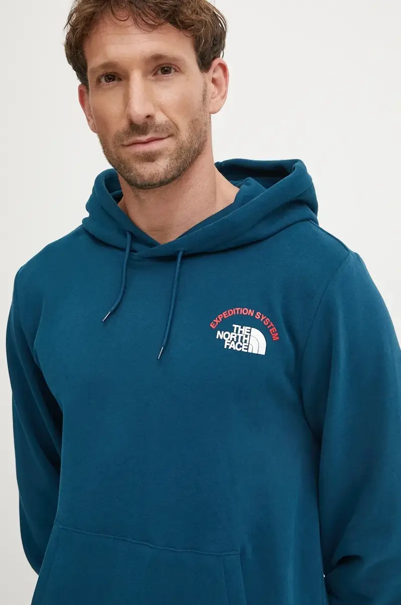 felpa in cotone Expedition System Turchese miniatura 4