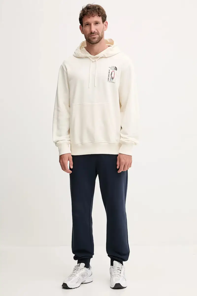 felpa in cotone Explore Gear Relaxed uomo colore beige con cappuccio NF0A8F2KQLI1 miniatura 2