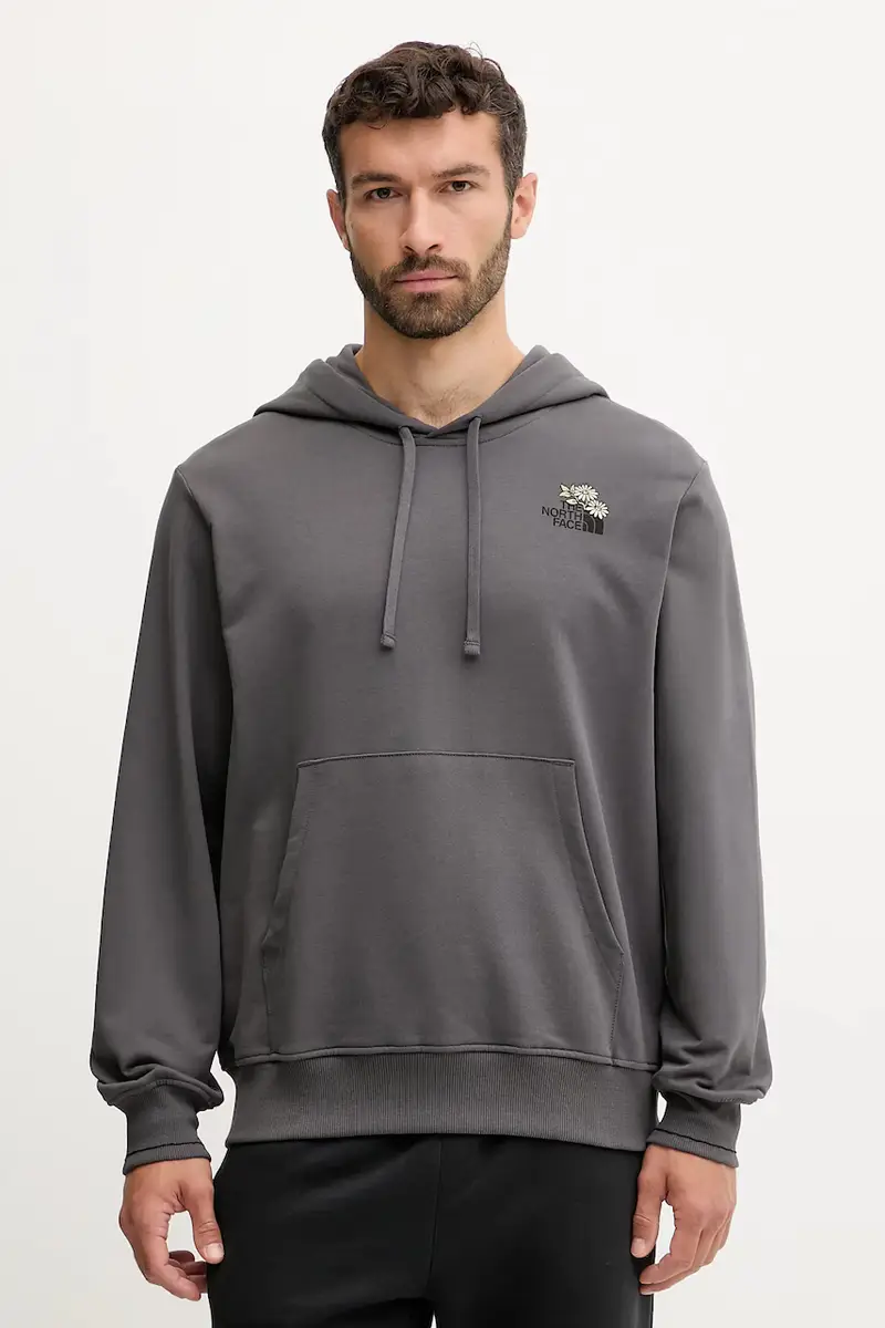 felpa in cotone Flowe Dome uomo colore grigio con cappuccio NF0A8EGZRHI1