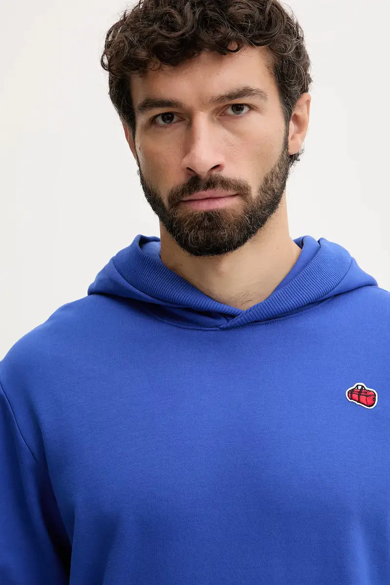 felpa in cotone Icon Relaxed uomo colore blu con cappuccio con applicazione NF0A8EU8CZ61 miniatura 4