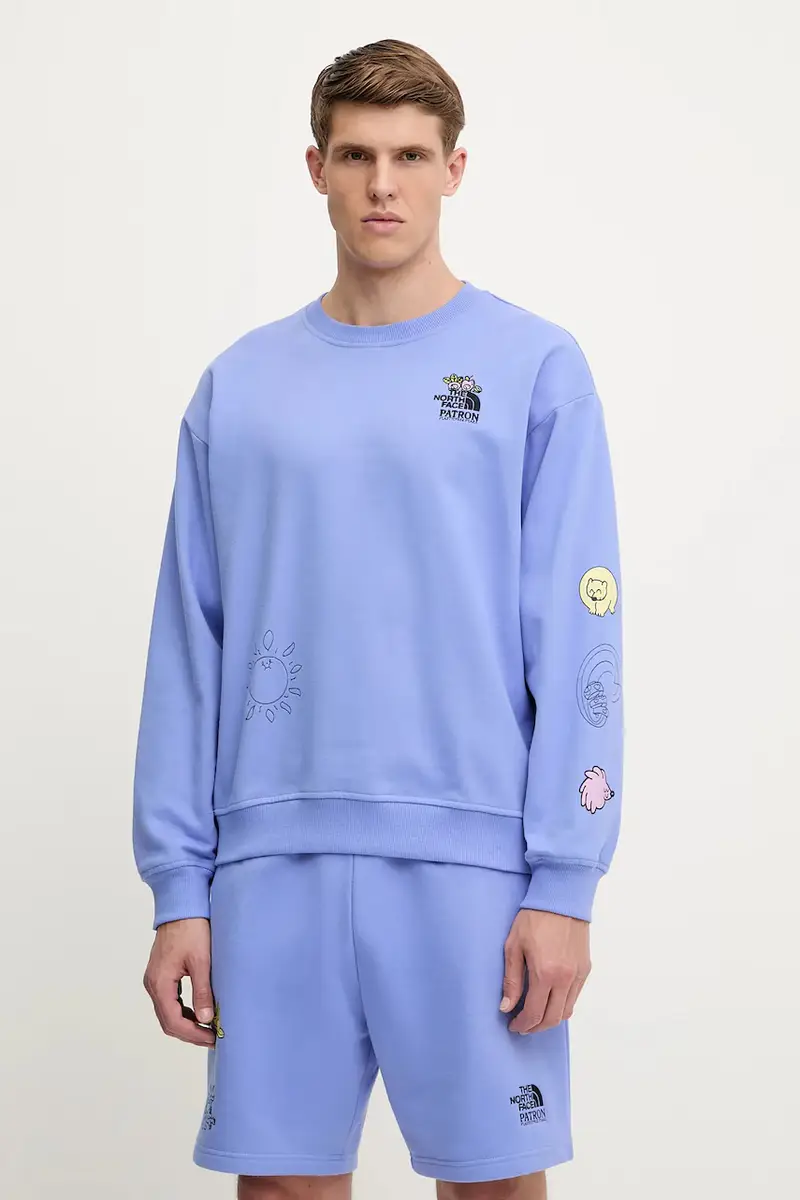 felpa in cotone Mountain Cleanup colore violetto NF0A8C2U0YI1