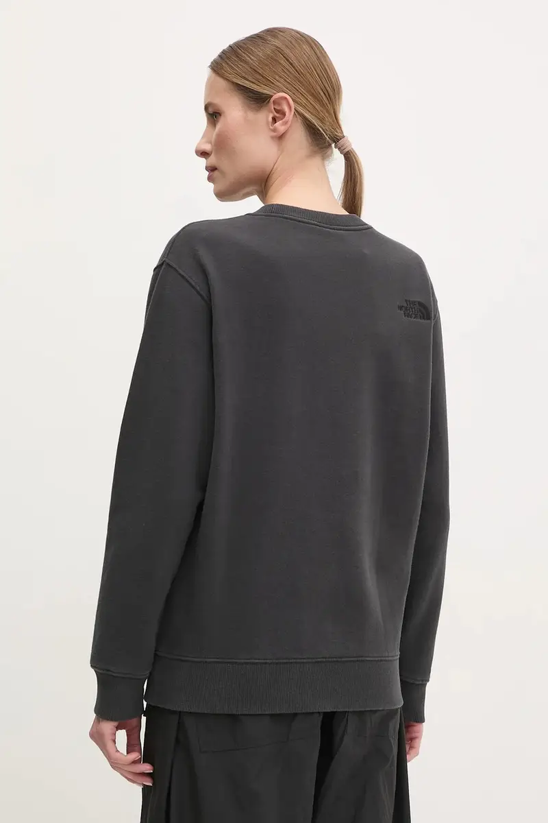 felpa in cotone Nature Relaxed donna colore grigio con applicazione NF0A8BVXJK31 miniatura 3