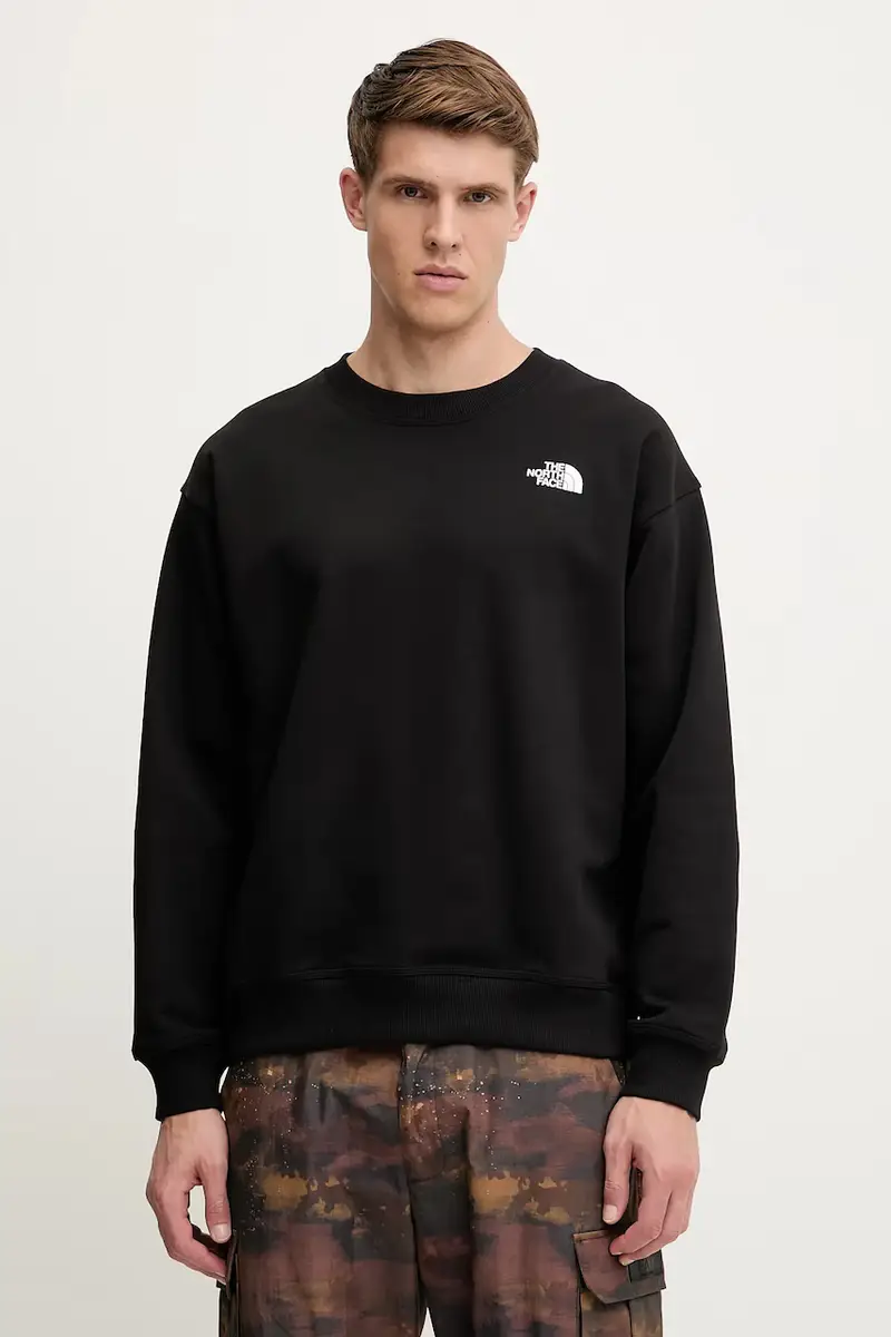 felpa in cotone Nuptse Oversized uomo colore nero NF0A8C3UJK31 miniatura 3