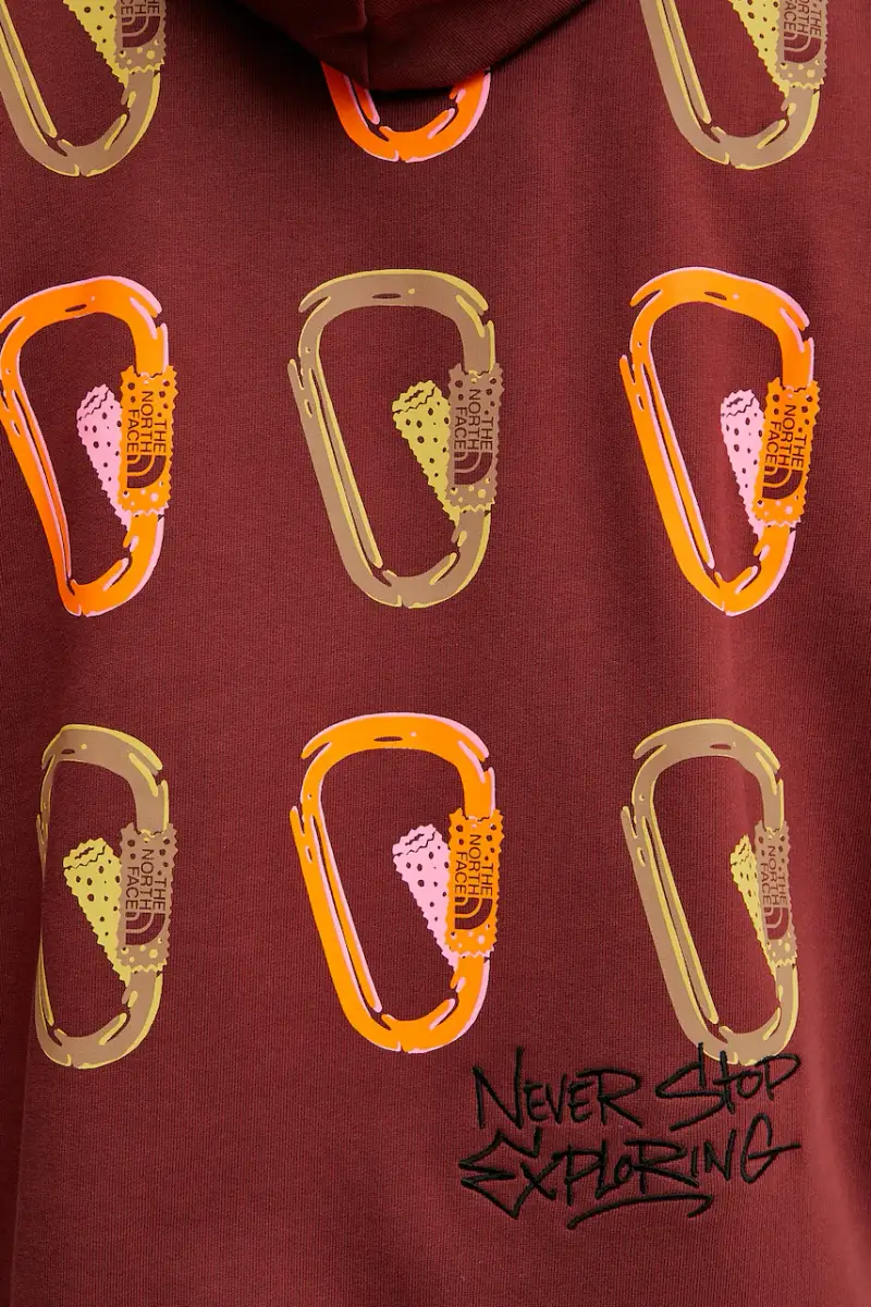 felpa in cotone Nuptse Oversized uomo colore rosso con cappuccio NF0A8C3V0VO1 miniatura 5